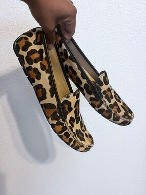 Vaneli Leopard Print Driving Loafers - Tan/Black